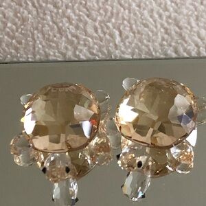 NWOT Swarovski Pair of Crystal Golden Tortiises